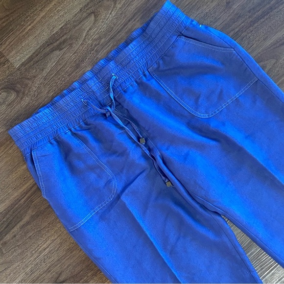 Robert‎ Louis womens pant with stretchy waist and draw string size 14 blue - Picture 4 of 5